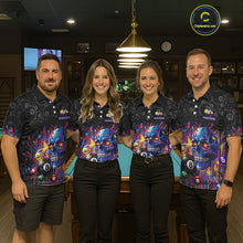 Load image into Gallery viewer, Dripping Splatter Billiard 8 Ball Shirts For Men Personalized Skull Billiard Team Attire NYN2332