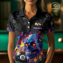 Load image into Gallery viewer, Dripping Splatter Billiard 8 Ball Shirts For Women Personalized Skull Billiard Team Attire NYN2332