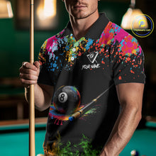 Load image into Gallery viewer, Colorful Paint &amp; Flame 8 Ball Billiard Shirt For Men Personalized Cue Billiard Team Shirt NYN2334