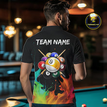 Load image into Gallery viewer, Splatter Paint Men's Billiard Ball Shirt Personalized 8 Ball Cue Billiard Team Shirt NYN2335