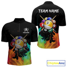 Load image into Gallery viewer, Splatter Paint Men's Billiard Ball Shirt Personalized 8 Ball Cue Billiard Team Shirt NYN2335