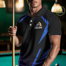 Load image into Gallery viewer, Custom 8 Ball &amp; 9 Ball Men's Billiard Shirt Personalized Thunder Blue Billiard Team Shirt NYN2336