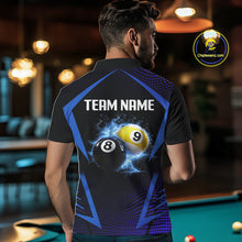 Load image into Gallery viewer, Custom 8 Ball &amp; 9 Ball Men's Billiard Shirt Personalized Thunder Blue Billiard Team Shirt NYN2336