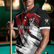 Load image into Gallery viewer, Black &amp; Red Grunge Billiard Ball Shirts For Men Personalized Cracked 8 Ball Billiard Gifts NYN2340