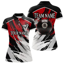 Load image into Gallery viewer, Black &amp; Red Grunge Billiard Ball Shirts For Women Personalized Cracked 8 Ball Billiard Gifts NYN2340