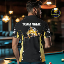Load image into Gallery viewer, Funny Gold Shark Ball 8 &amp; Cue Billiard Shirts For Men Personalized Billiard Attire Gifts NYN2341