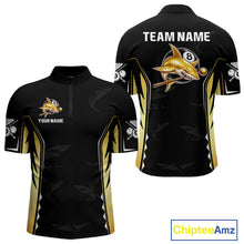 Load image into Gallery viewer, Funny Gold Shark Ball 8 &amp; Cue Billiard Shirts For Men Personalized Billiard Attire Gifts NYN2341