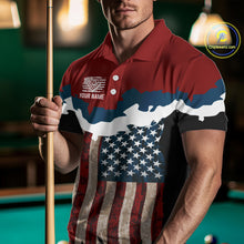 Load image into Gallery viewer, Dripping Ball 8 Billiard Shirt For Men Personalized US Flag Patriotic Billiard Team Shirt NYN2343