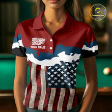 Load image into Gallery viewer, Black &amp; Red 8 Ball Crown Women's Billiard Polo &amp; 1/4 Zip Shirt Custom Billiard Team Jersey NYN2344