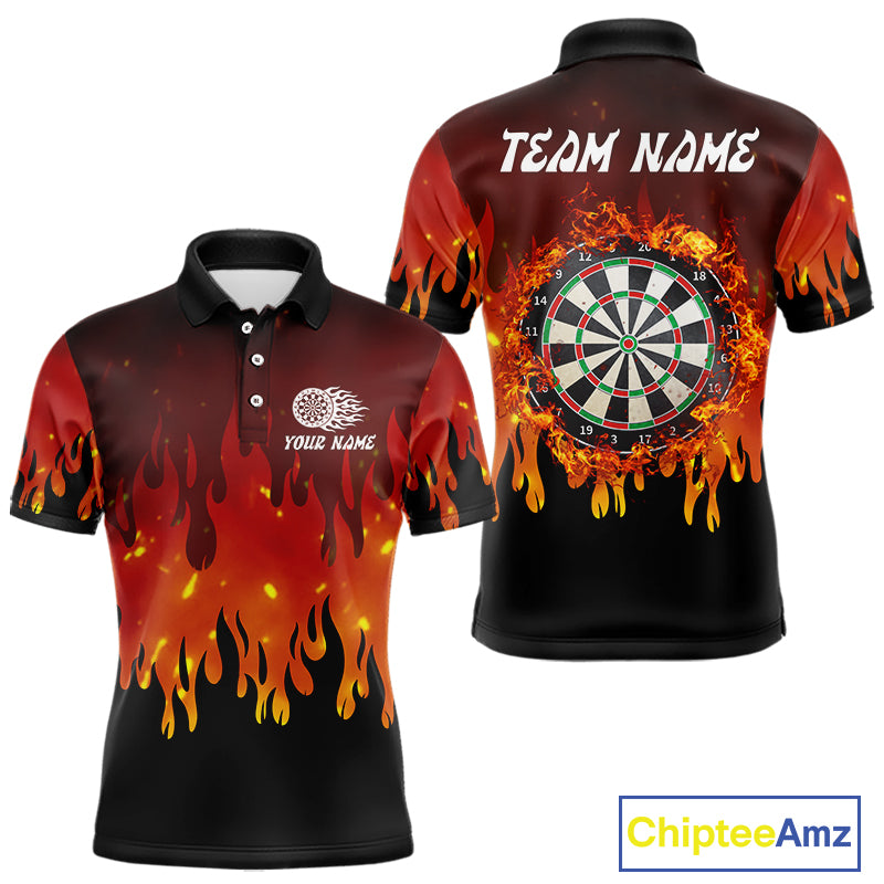 Flame Pattern Multi Color Dartboard Custom Flame Dart Shirt For Men, Dart Jerseys NYN0226