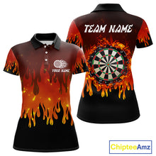 Load image into Gallery viewer, Flame Pattern Multi Color Dartboard Custom Flame Dart Shirt For Women, Dart Jerseys NYN0226