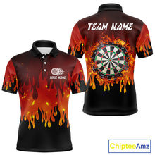 Load image into Gallery viewer, Flame Pattern Multi Color Dartboard Custom Flame Dart Shirt For Men, Dart Jerseys NYN0226