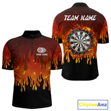 Load image into Gallery viewer, Flame Pattern Multi Color Dartboard Custom Flame Dart Shirt For Men, Dart Jerseys NYN0226