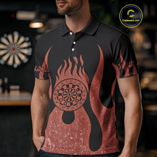 Load image into Gallery viewer, Skull Firefighter Orange-Black Custom Flame Dart Shirt For Men, Dart Team Jerseys NYN0229