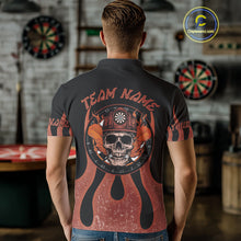 Load image into Gallery viewer, Skull Firefighter Orange-Black Custom Flame Dart Shirt For Men, Dart Team Jerseys NYN0229
