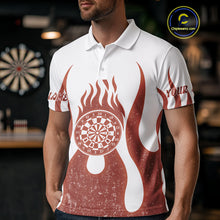 Load image into Gallery viewer, Skull Firefighter Orange-White Custom Flame Dart Shirt For Men, Dart Team Jerseys NYN0230