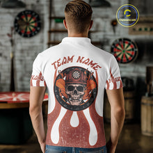 Load image into Gallery viewer, Skull Firefighter Orange-White Custom Flame Dart Shirt For Men, Dart Team Jerseys NYN0230