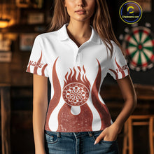 Load image into Gallery viewer, Skull Firefighter Orange-White Custom Flame Dart Shirt For Women, Dart Team Jerseys NYN0230