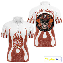 Load image into Gallery viewer, Skull Firefighter Orange-White Custom Flame Dart Shirt For Men, Dart Team Jerseys NYN0230