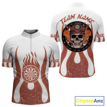 Load image into Gallery viewer, Skull Firefighter Orange-White Custom Flame Dart Shirt For Men, Dart Team Jerseys NYN0230