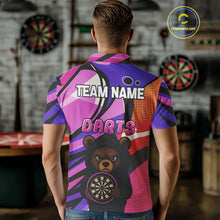 Load image into Gallery viewer, Bear Funny Men's Dart Shirt Colorful Dart Team Shirt - Custom Name Players NYN0435
