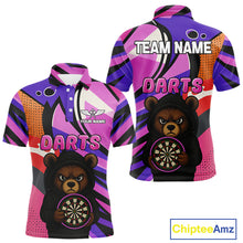 Load image into Gallery viewer, Bear Funny Men's Dart Shirt Colorful Dart Team Shirt - Custom Name Players NYN0435