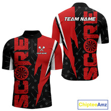 Load image into Gallery viewer, Red Score Dartboard Grunge Darts Shirt For Men - Custom Name &amp; Team Jersey NYN0612