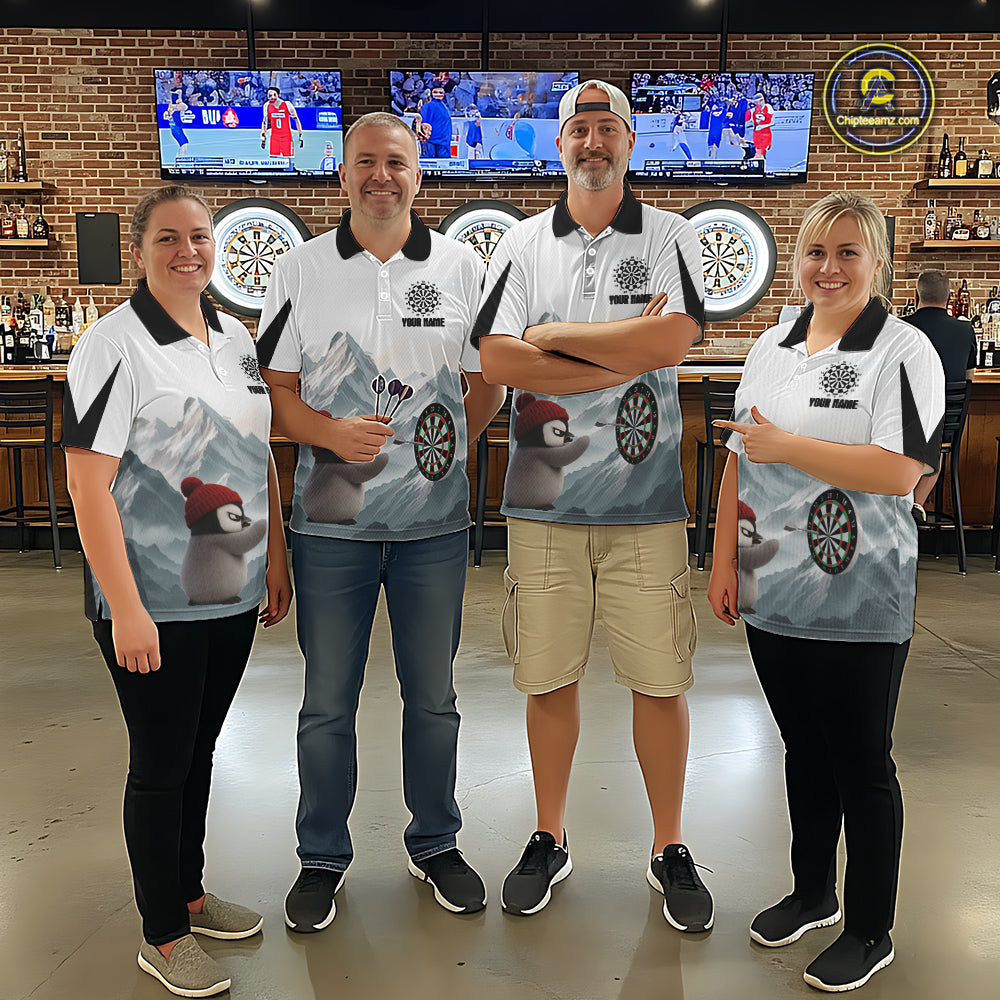Cold Fierce Penguin Duo Play Darts Men Darts Polo Shirt Personalized Name For Darters NYN2356
