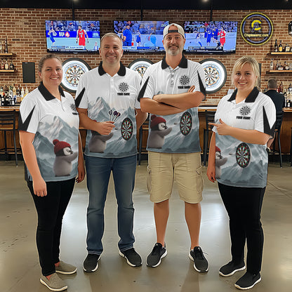 Cold Fierce Penguin Duo Play Darts Men Darts Polo Shirt Personalized Name For Darters NYN2356