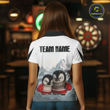 Load image into Gallery viewer, Boxing Fierce Penguin Duo Couple Women Darts Polo Shirt Custom Funny Dart Team Jerseys NYN2357