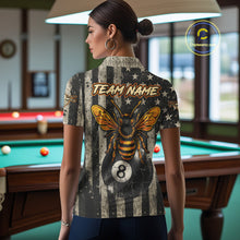 Load image into Gallery viewer, Funny Bee Crack Pool 8 Ball Women's Billiard Polo &amp; 1/4 Zip Shirt Custom Billiard Ball Attire NYN2360