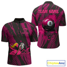 Load image into Gallery viewer, Funny Flamingo Pool Men's Billiard Team Shirts Custom Pink Grunge 8 Ball Billiard Attire NYN2363