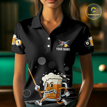 Load image into Gallery viewer, Funny Beer Play Pool 8 Ball Women's Billiard Team Shirt Custom Billiard Polo &amp; 1/4 Zip Attire NYN2364