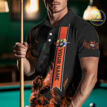 Load image into Gallery viewer, Personalized Fire Flame Pool Men's Billiard Balls Team Shirt Phoenix Billiard Attire|Yellow NYN2369