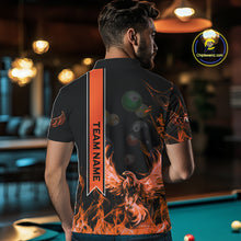 Load image into Gallery viewer, Personalized Fire Flame Pool Men's Billiard Balls Team Shirt Phoenix Billiard Attire|Yellow NYN2369