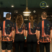 Load image into Gallery viewer, Personalized Fire Flame Pool Men's Billiard Balls Team Shirt Phoenix Billiard Attire|Yellow NYN2369