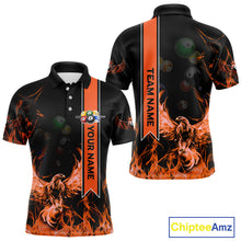 Load image into Gallery viewer, Personalized Fire Flame Pool Men's Billiard Balls Team Shirt Phoenix Billiard Attire|Yellow NYN2369