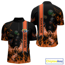 Load image into Gallery viewer, Personalized Fire Flame Pool Men's Billiard Balls Team Shirt Phoenix Billiard Attire|Yellow NYN2369