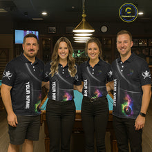 Load image into Gallery viewer, Personalized Colorful Smoke 8 Ball Women Billiard Polo &amp; 1/4 Zip Shirt Pool Billiard Apparel NYN2370