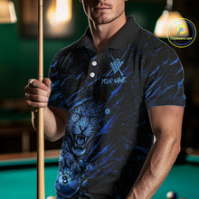 Load image into Gallery viewer, Blue Cracked 8 Ball Pool Shirts Custom Men Billiard Pool Shirts Funny Cobra Billiard Team Jerseys NYN2974