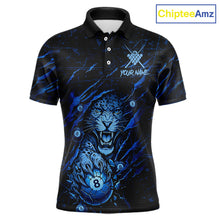 Load image into Gallery viewer, Blue Cracked 8 Ball Pool Shirts Custom Men Billiard Pool Shirts Funny Cobra Billiard Team Jerseys NYN2974