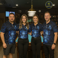 Load image into Gallery viewer, Blue Cracked 8 Ball Pool Shirts Custom Men Billiard Pool Shirts Funny Cobra Billiard Team Jerseys NYN2974