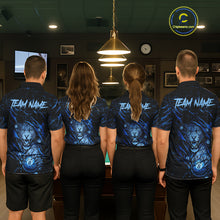 Load image into Gallery viewer, Blue Cracked 8 Ball Pool Shirts Custom Men Billiard Pool Shirts Funny Cobra Billiard Team Jerseys NYN2974