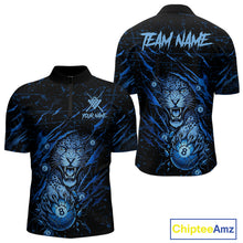 Load image into Gallery viewer, Blue Cracked 8 Ball Pool Shirts Custom Men Billiard Pool Shirts Funny Cobra Billiard Team Jerseys NYN2974