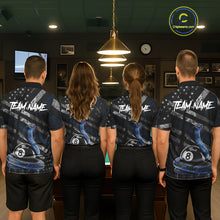 Load image into Gallery viewer, Blue Grunge Cobra 8 Ball Pool Men Billiard Polo &amp; 1/4-Zip Shirt Custom Billiard Attire Jersey NYN2374