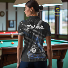 Load image into Gallery viewer, Blue Grunge Cobra 8 Ball Pool Women Billiard Polo &amp; 1/4-Zip Shirt Custom Billiard Attire Jersey NYN2374