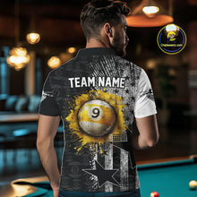 Load image into Gallery viewer, US Flag Grunge 9 Ball Pool Men Billiard Team Shirt Personalized Polo &amp; 1/4-Zip Billiard Gifts NYN2380