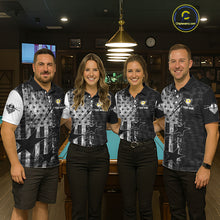 Load image into Gallery viewer, US Flag Grunge 9 Ball Pool Men Billiard Team Shirt Personalized Polo &amp; 1/4-Zip Billiard Gifts NYN2380