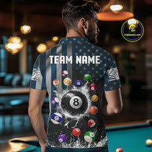Load image into Gallery viewer, Watering 8 Ball Men Billiard Polo &amp; 1/4-Zip Shirt Custom US Flag Pool Billiard Team Apparel NYN2384