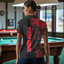Load image into Gallery viewer, Red Grunge Splatter 8 Ball Pool Women Billiard Polo &amp; 1/4-Zip Shirt Personalized Billiard Gifts NYN2391